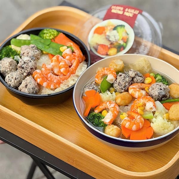 Canh tôm tươi bóng mọc