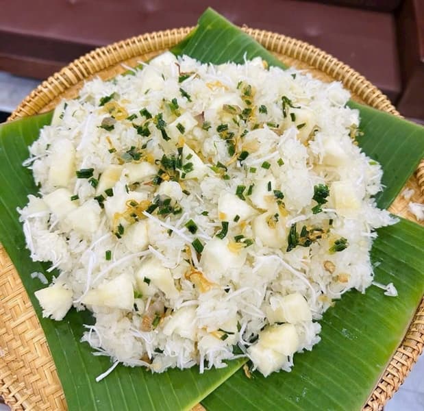 Xôi sắn mỡ hành 3