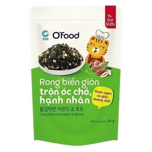 O'food rong biển giòn trộn óc chó, hạnh nhân for kisds 30GR