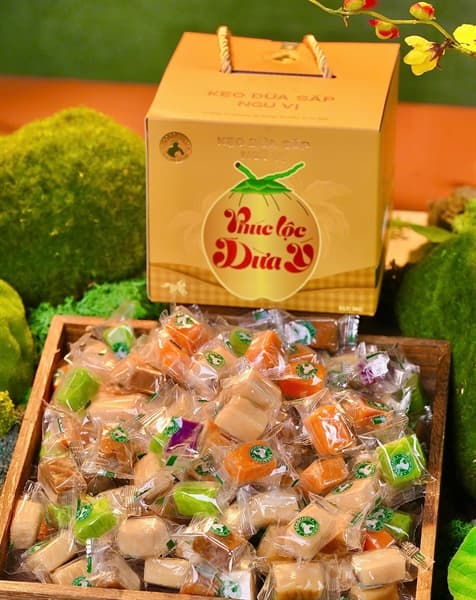 Kẹo dừa sáp ngũ vị (hộp 1kg) 2