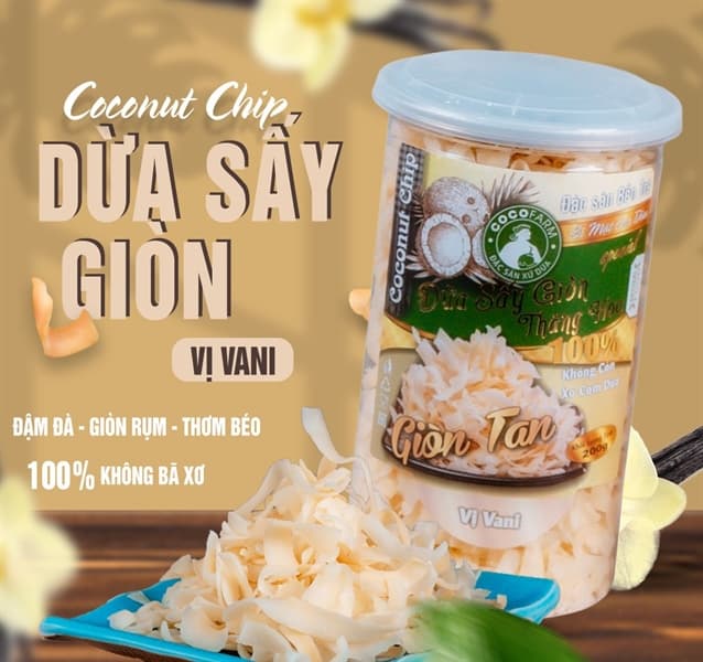 Dừa sấy giòn Bến Tre vị vani 200g
