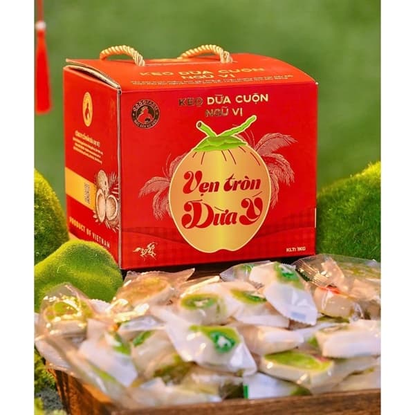 Kẹo dừa cuộn ngũ vị (Hộp 1kg) 4