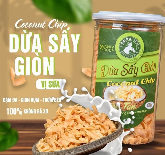 Dừa sấy giòn vị sữa Bến Tre