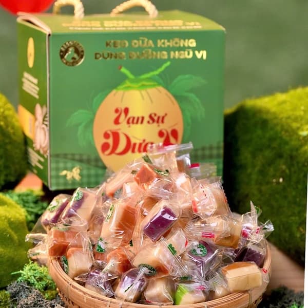 Kẹo dừa không đường ngũ vị (Hộp 1kg) 2
