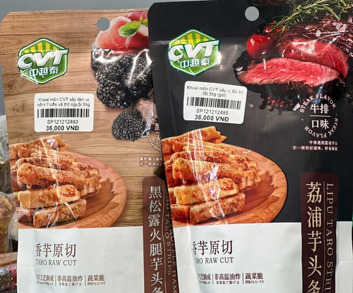 Khoai môn CVT sấy tẩm vị nấm Trufle và thịt nguội 35g