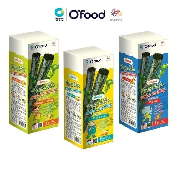 Snack rong cuộn nướng giòn 6g O'food vị truyền thống