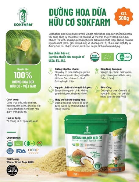 Đường hoa dừa hữu cơ 300g 4