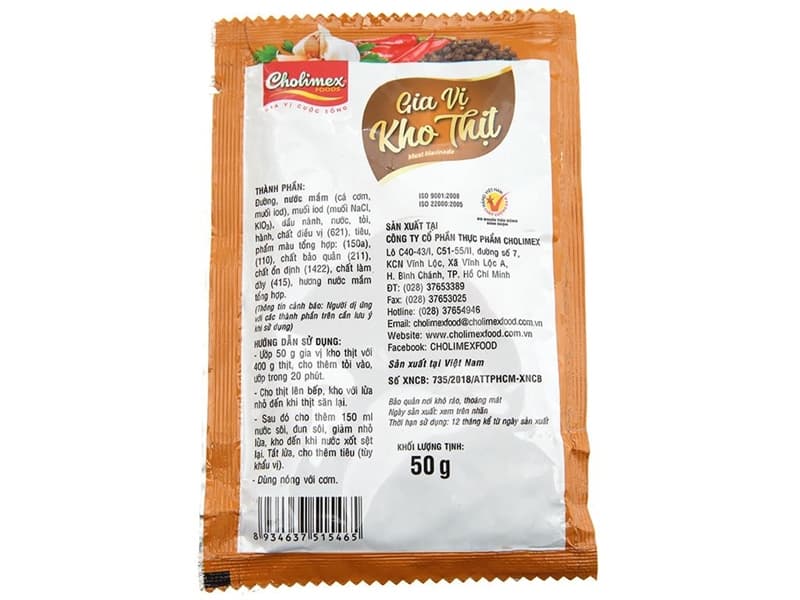Gia vị thịt kho Cholimex 50g 3