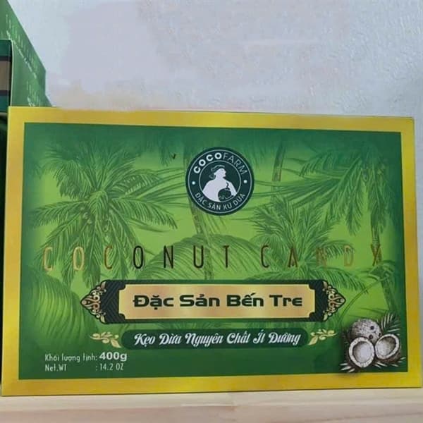 Kẹo dừa Bến Tre nguyên chất ít đường 400g 2