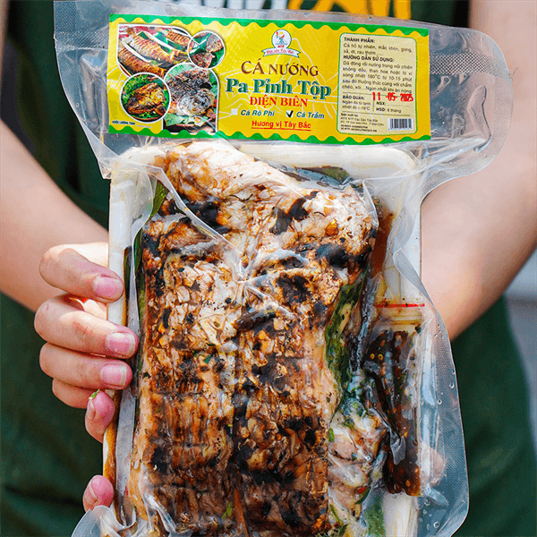 Cá trắm khúc nướng Tây Bắc