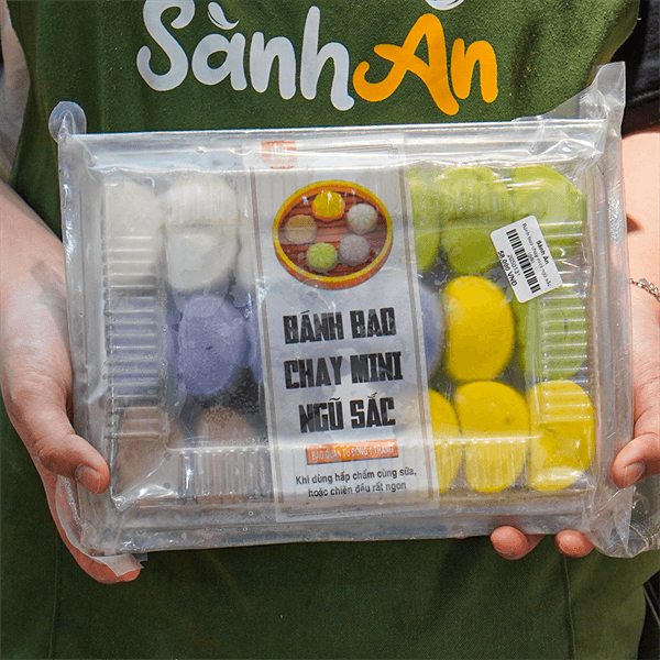 Bánh bao chay mini ngũ sắc