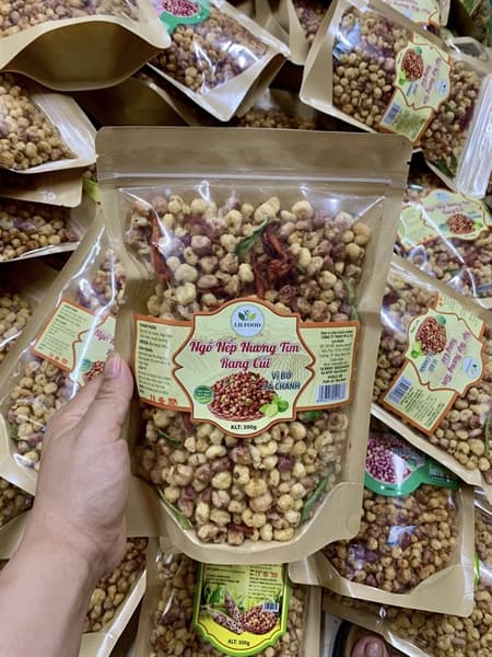 Ngô nếp tím mix bò Khô Lá Chanh 500g