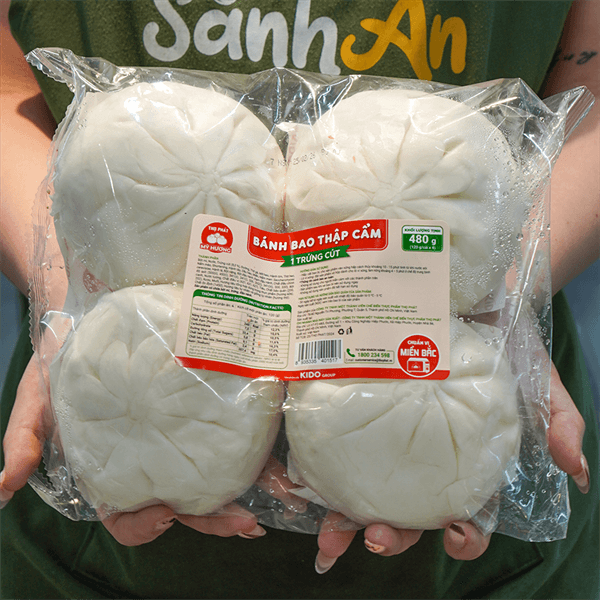 Bánh bao thập cẩm 1 trứng ( túi 4 chiếc)
