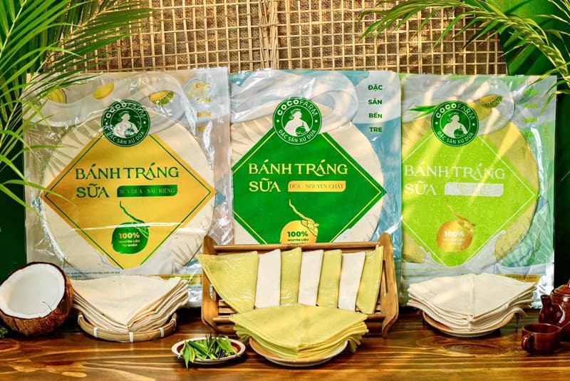 Bánh tráng sữa Bến Tre vị sầu riêng 3