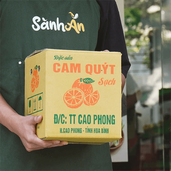 Thùng cam Cao Phong Hòa Bình 5Kg biếu tặng