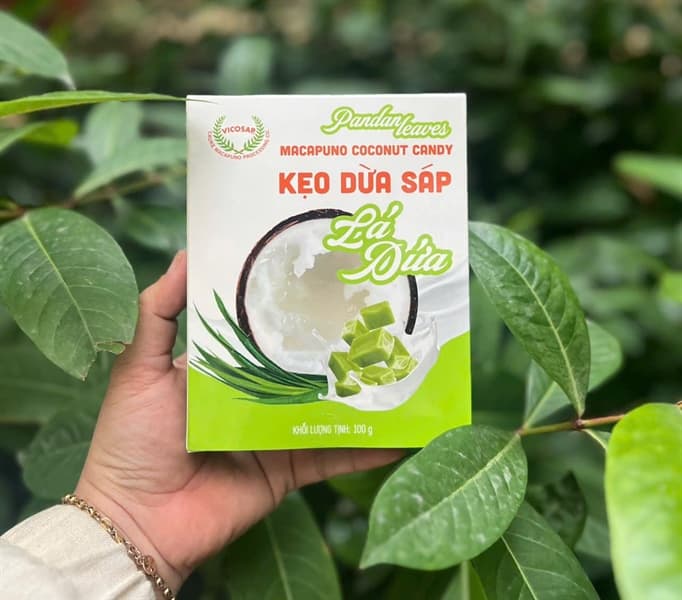 Kẹo dừa sáp lá dứa Vicosap 100g